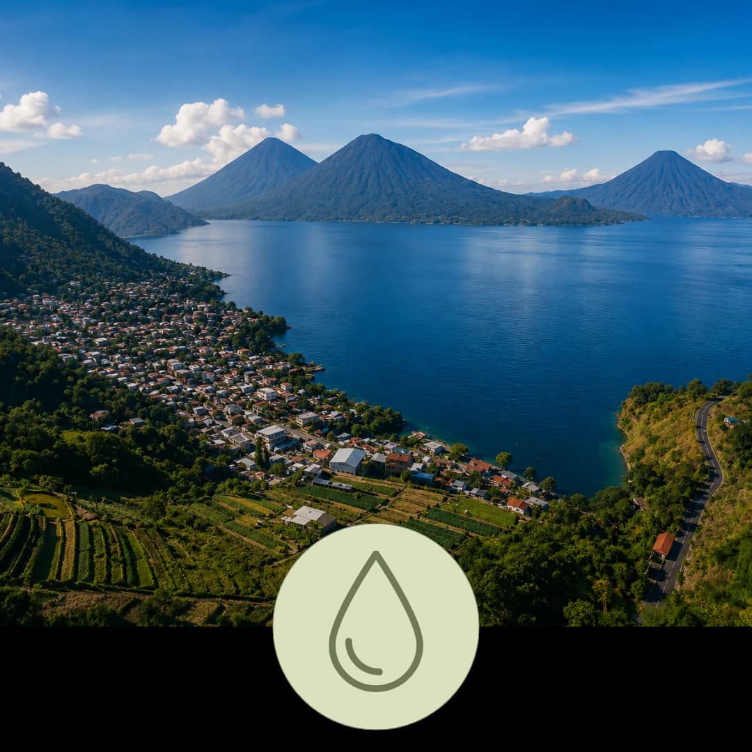 Lake Atitlán and its volcanoes