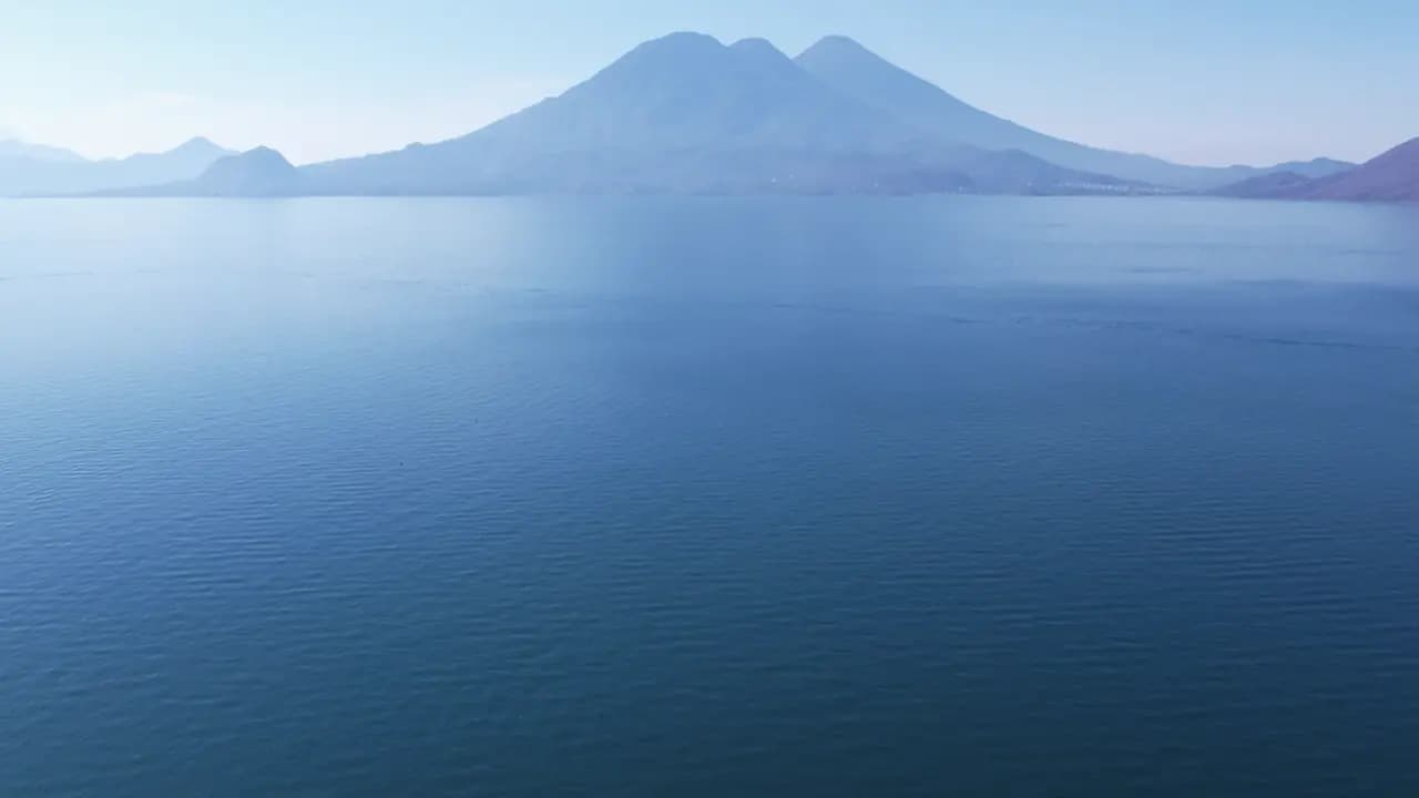 Lake Atitlán ringed by volcanoes at its most beautiful